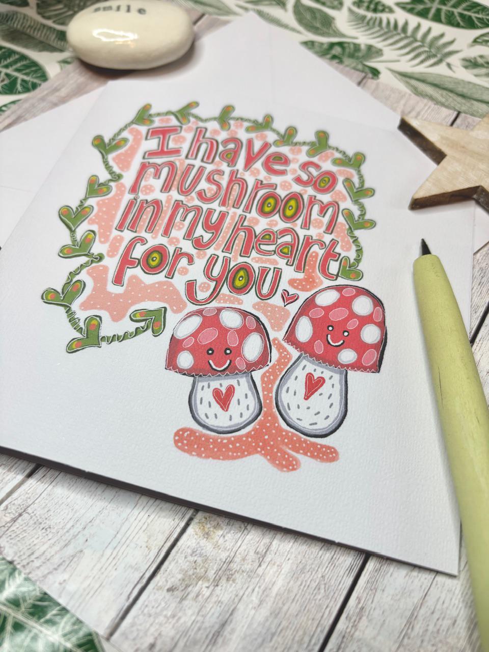 Mushroom Pun Anniversary Card - Happy Anniversary Day- Mushroom Lover Card - Card For Boyfriend Girlfriend - Unique Card.