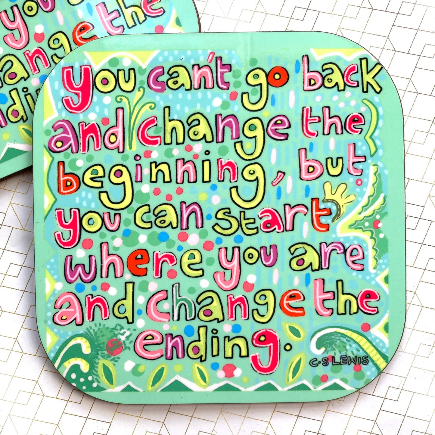 Start Where You Are Coaster, Motivational Quote, Positive Coasters, Thinking Of You, Housewarming Gift, Inspirational Gifts, Letterbox Gifts