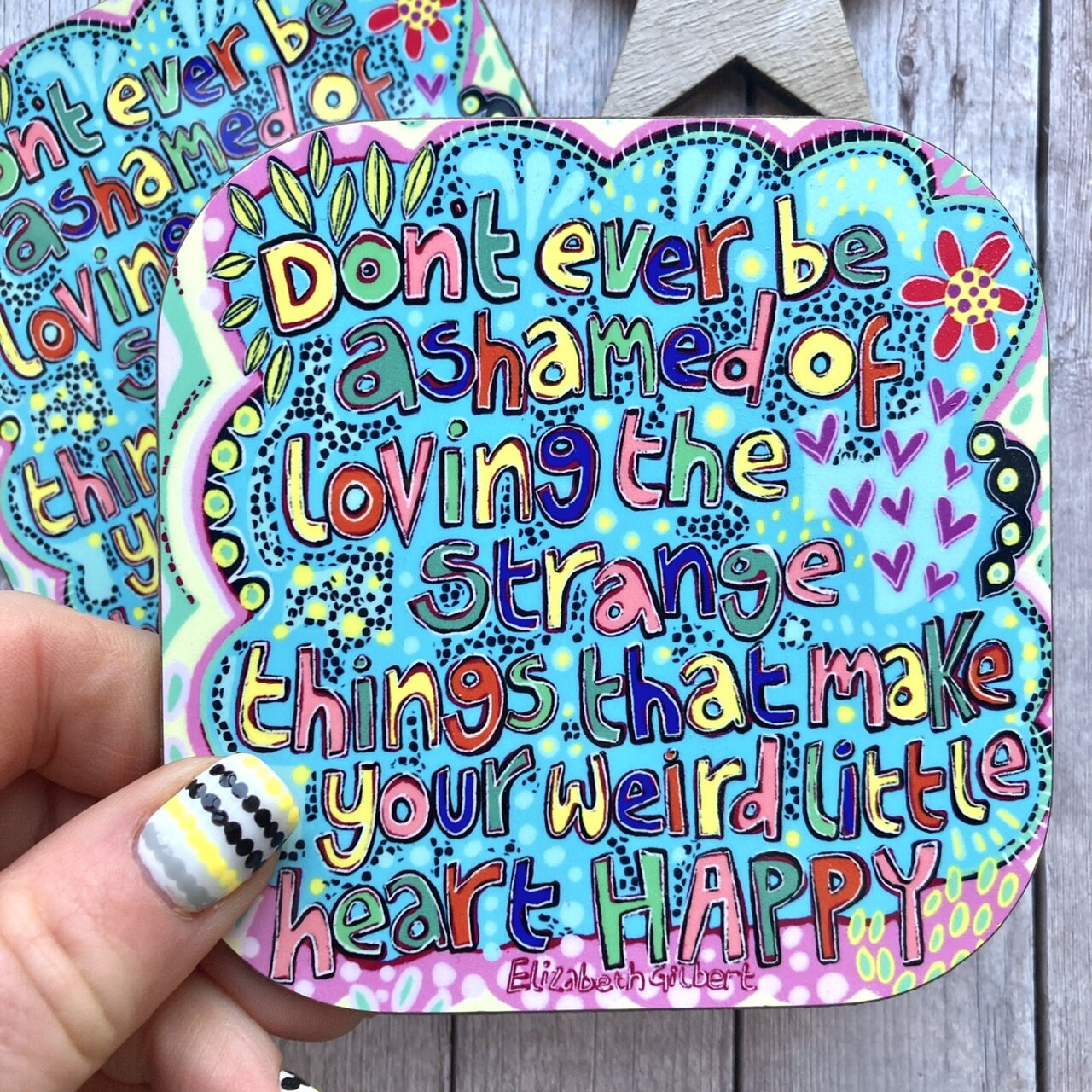 Weird Little Heart Quote Coaster, Motivational Coaster, Positive Affirmation Coasters, Be Unique, Housewarming Gift, Inspirational Gifts.