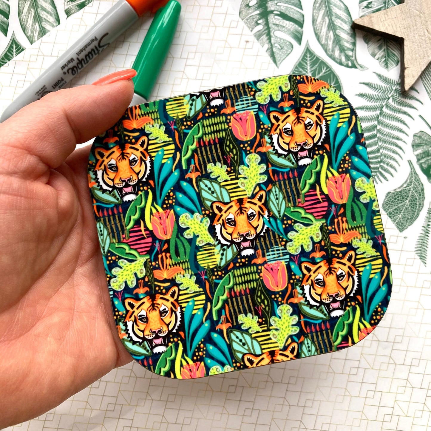 Tiger Animal Coasters, Jungle Coaster, Year of the Tiger, Housewarming Gift, Tiger Lover Gift, Gift For Animal Lover, Small Birthday Gifts.