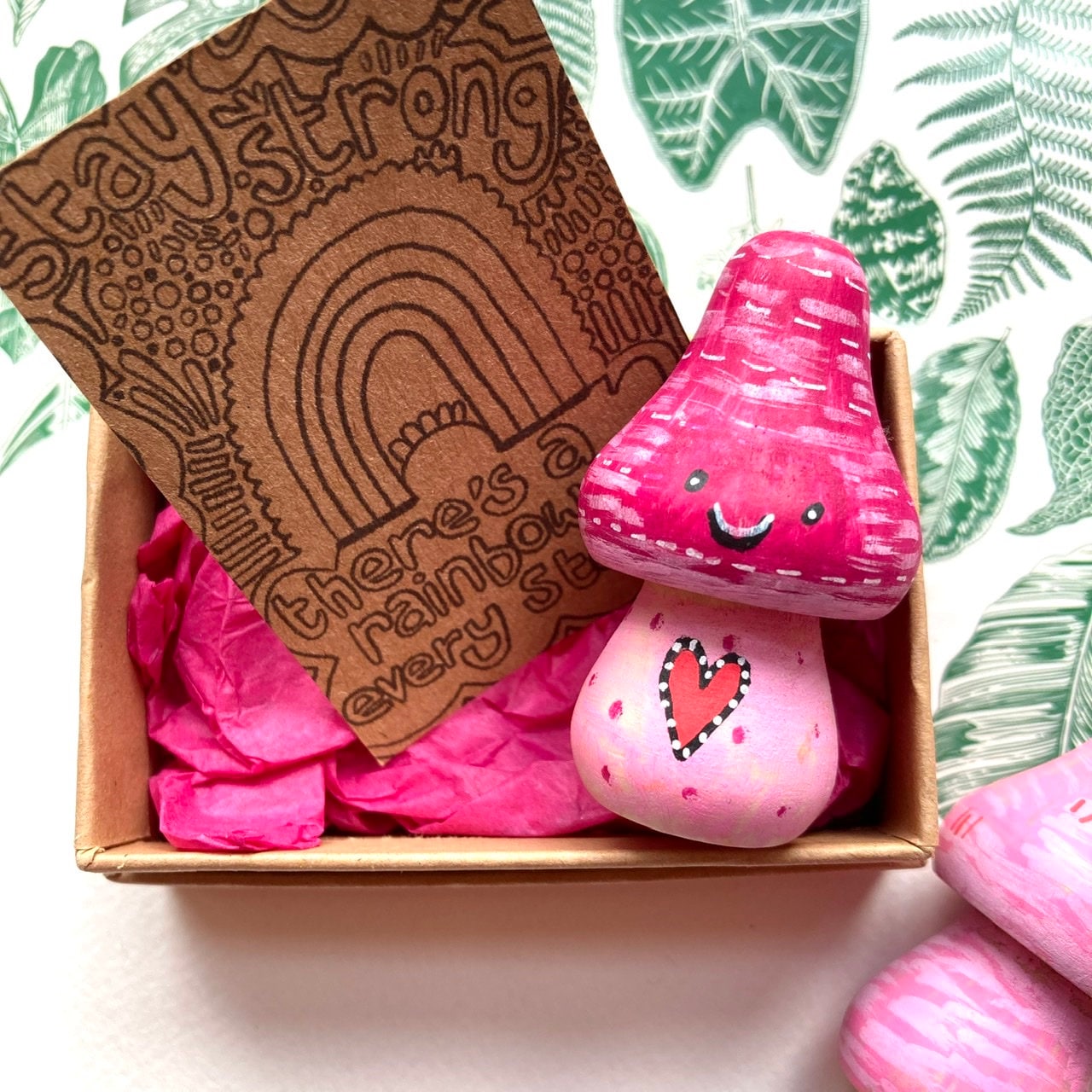 Stay Strong Mindfulness Gift, Mini Happy Mood Mushroom, Thinking of You, Friendship, Get Well Soon, Sending A Hug, Letterbox Gifts.