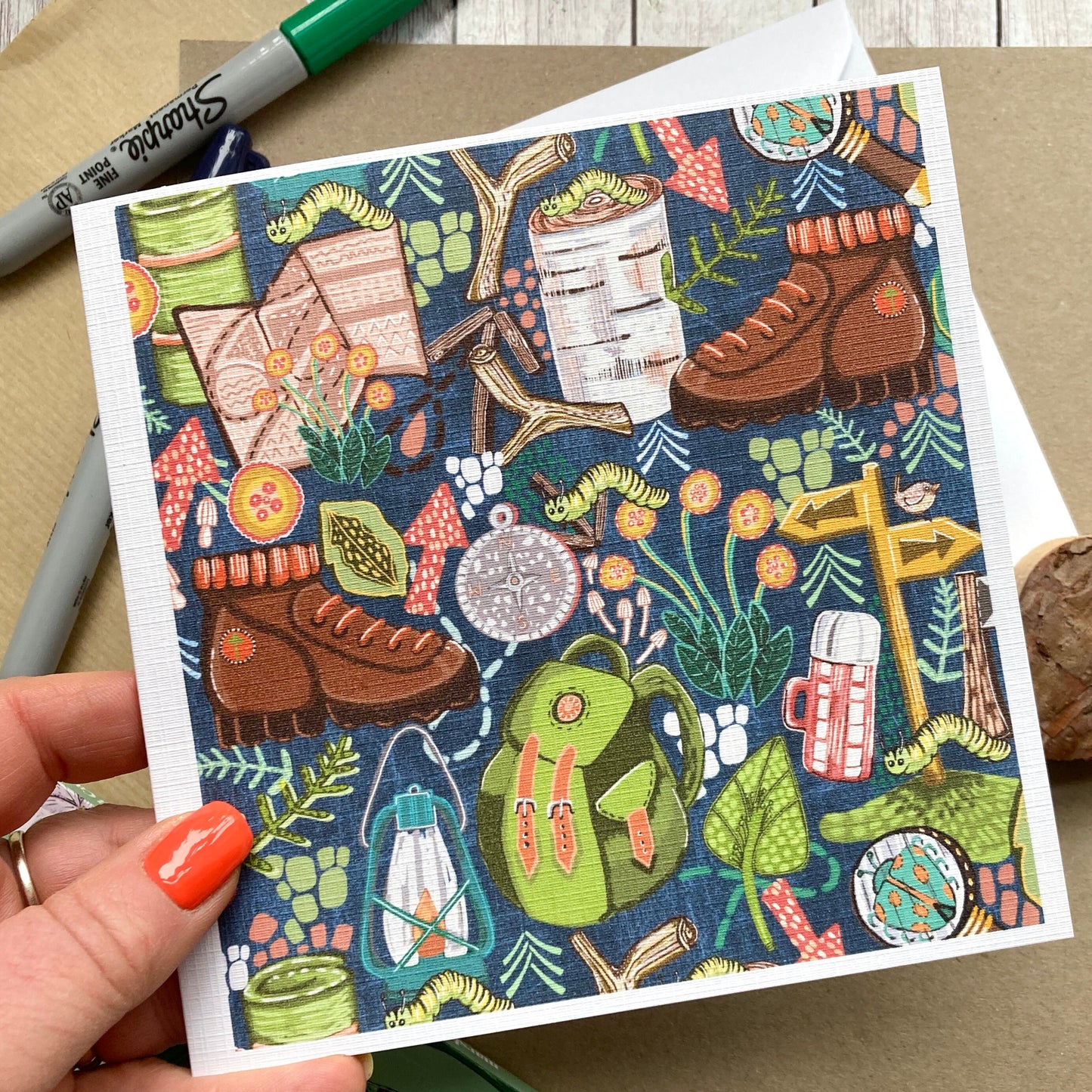 Camping Adventure Birthday Card, Hiking Card, Great Outdoors, Birthday Card For Brother, Kid’s Card, Leaving Card, Bon Voyage, Any Occasion.