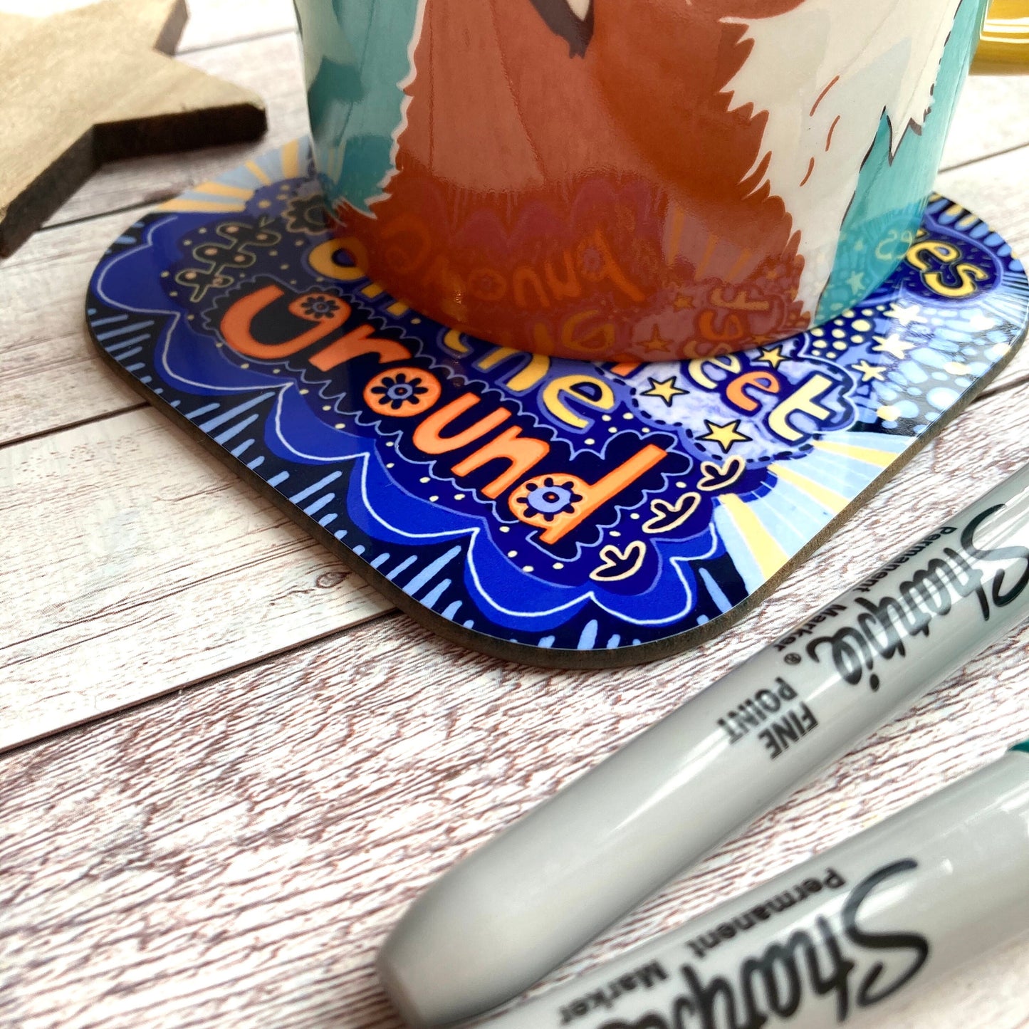 Keep Your Eyes On The Stars Positive Quote Coaster, Motivational Quotes , Affirmation Coasters, Self Care Gifts, Inspirational Gifts.