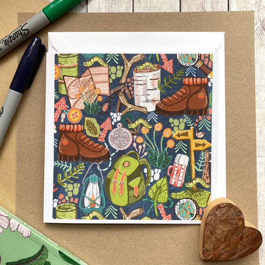 Camping Adventure Birthday Card, Hiking Card, Great Outdoors, Birthday Card For Brother, Kid’s Card, Leaving Card, Bon Voyage, Any Occasion.