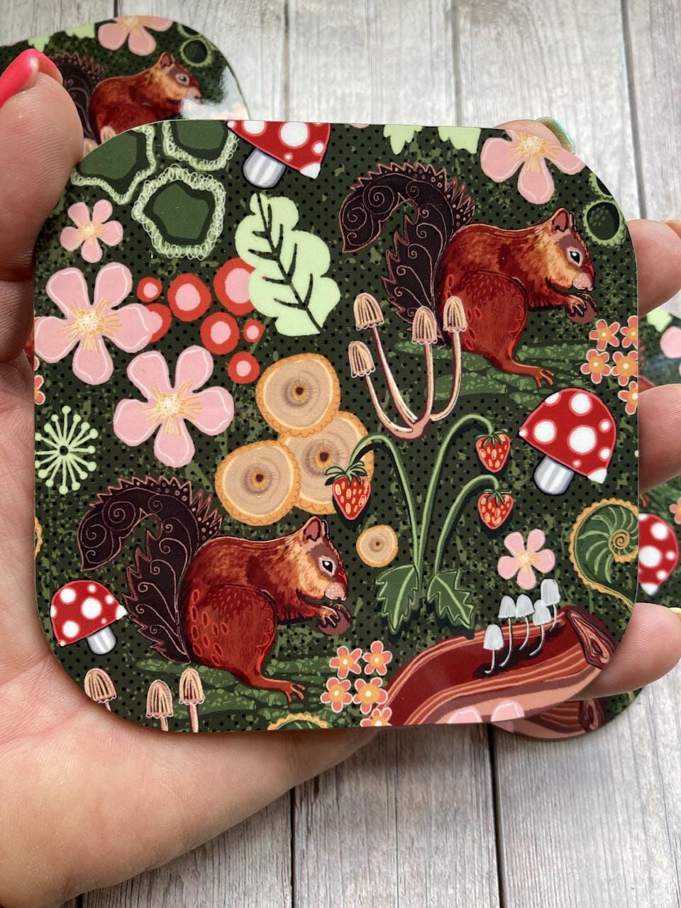 Red Squirrel Coaster, Autumn Coaster, Animal Coasters, Squirrel Lover Gifts, Fun Gift, Autumnal Decor, Birthday Gift Ideas, New Home Gifts.