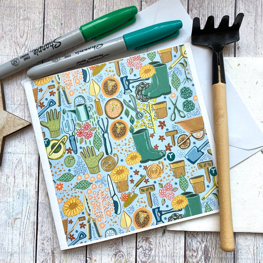 Gardening Birthday Card, Gardeners Greetings Card, Garden Lover Card, Card For Him, Card For Work Colleague, Any Occasion, Blank Greetings.