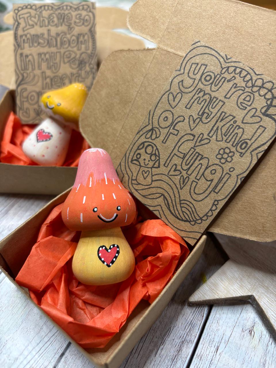 Toadstool Anniversary Gift, Mini Love You Mushroom, Toadstool Pun Quotes, Friendship, Get Well Soon, Sending A Hug, Love Token Gifts.