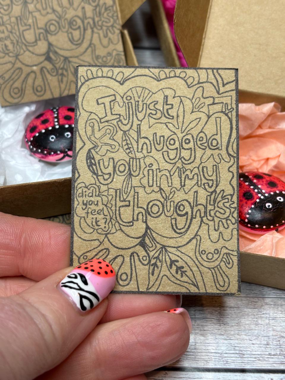 Sending a Hug Gift, Mini Happy Ladybird Bug, Thinking of You, Friendship, Get Well Soon, Mother's Day Gift, Letterbox Gifts.