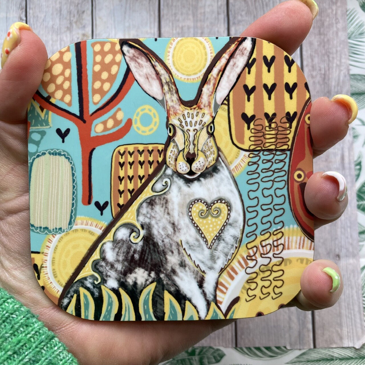 Hare Coaster, Mystical Hare, Woodland Animal Coasters, Hare Lover Gifts, Fun Gift, Rabbits and Hares, Birthday Gift Ideas, New Home Gifts.