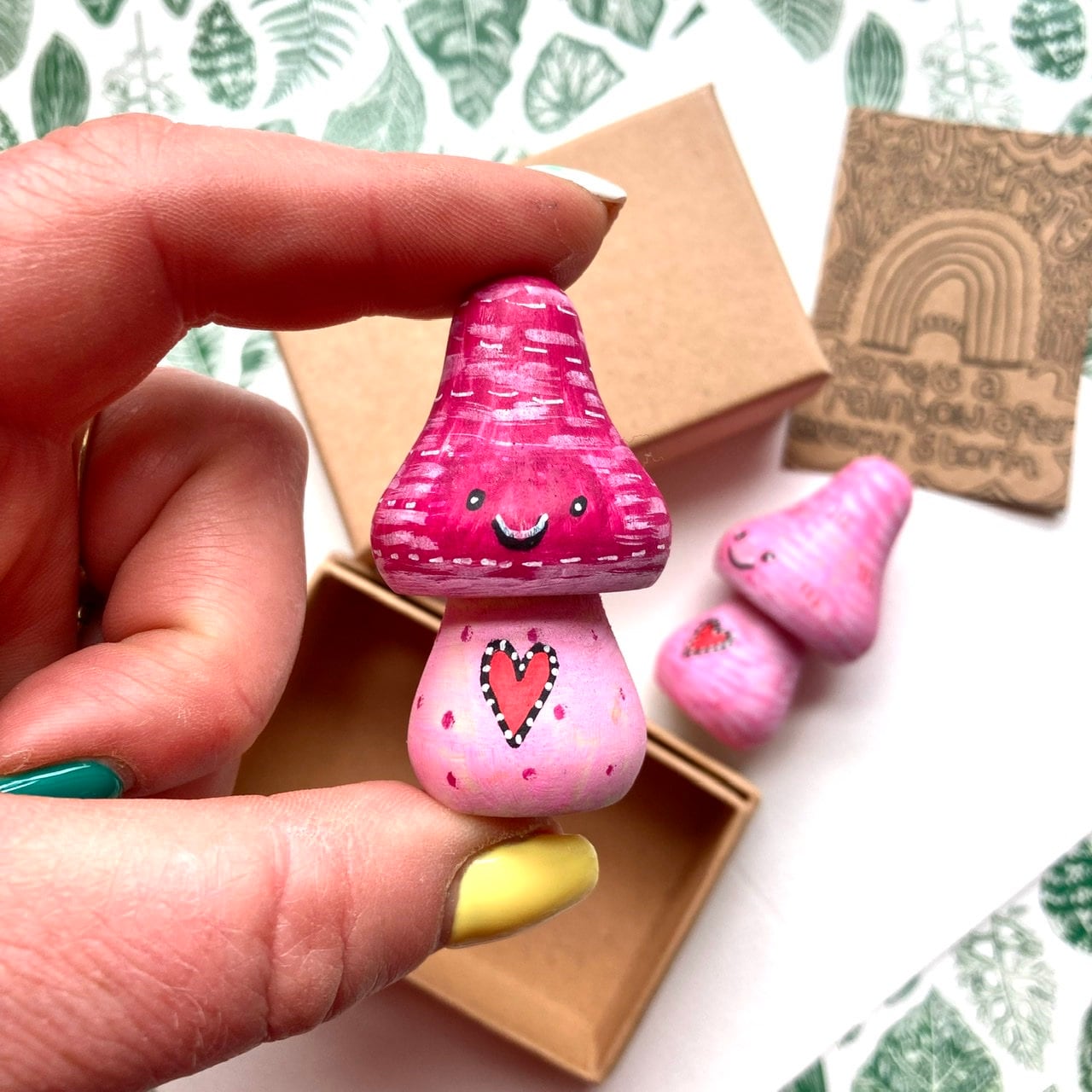 Stay Strong Mindfulness Gift, Mini Happy Mood Mushroom, Thinking of You, Friendship, Get Well Soon, Sending A Hug, Letterbox Gifts.