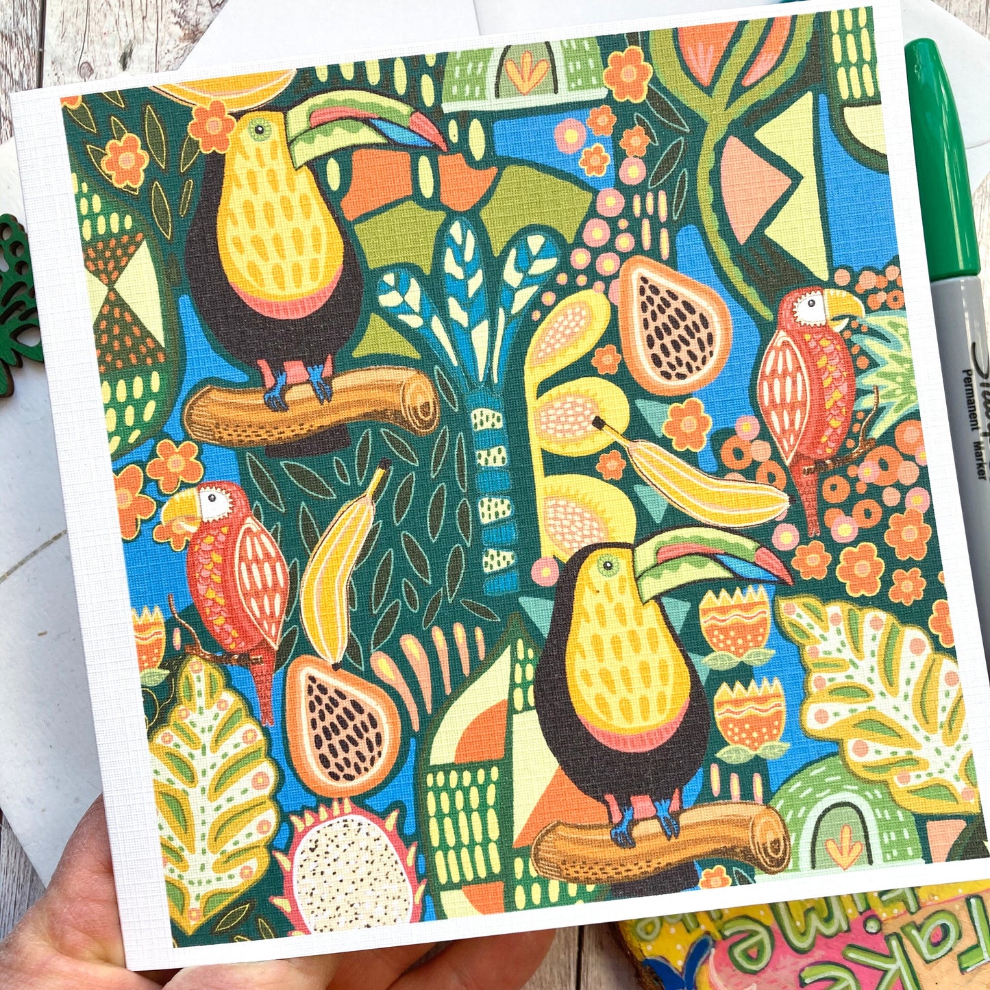 Toucan Bird Card, Tropical Birthday Card, Jungle Lover Card, Colourful Birthday Card,  Friend Card, Any Occasion, Blank Greetings.