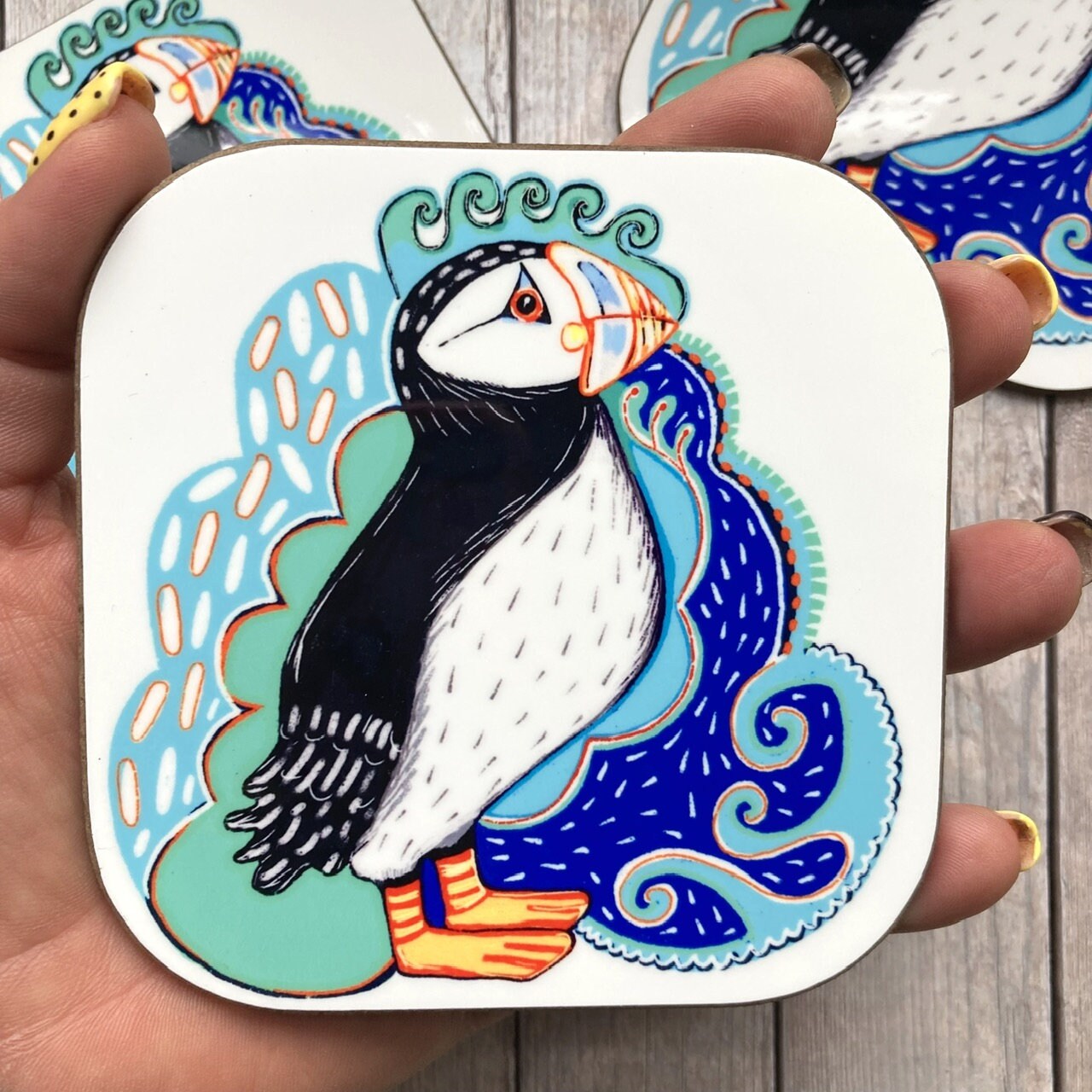Puffin Bird Coaster, Bird Coasters, Sea Birds, Seaside, Puffin Lover Gifts, Coastal Gifts, New Home Gift.