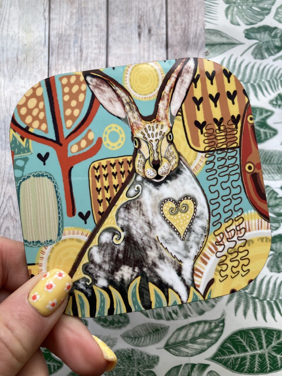 Hare Coaster, Mystical Hare, Woodland Animal Coasters, Hare Lover Gifts, Fun Gift, Rabbits and Hares, Birthday Gift Ideas, New Home Gifts.