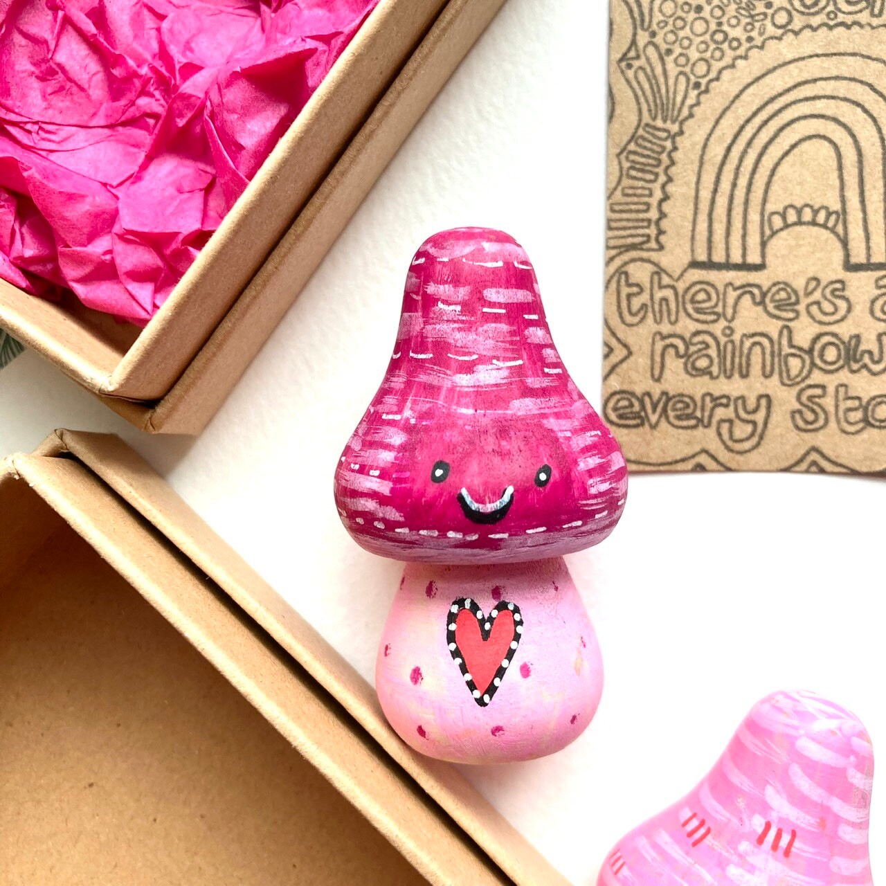 Stay Strong Mindfulness Gift, Mini Happy Mood Mushroom, Thinking of You, Friendship, Get Well Soon, Sending A Hug, Letterbox Gifts.