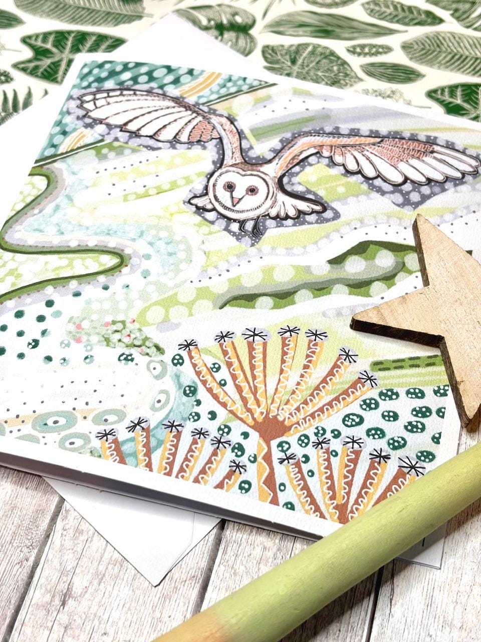 Barn Owl in Flight Greetings Card, Birthday Card, Owl Lover, Card For Friend, Nature, Leaving Card, Bon Voyage, Any Occasion.