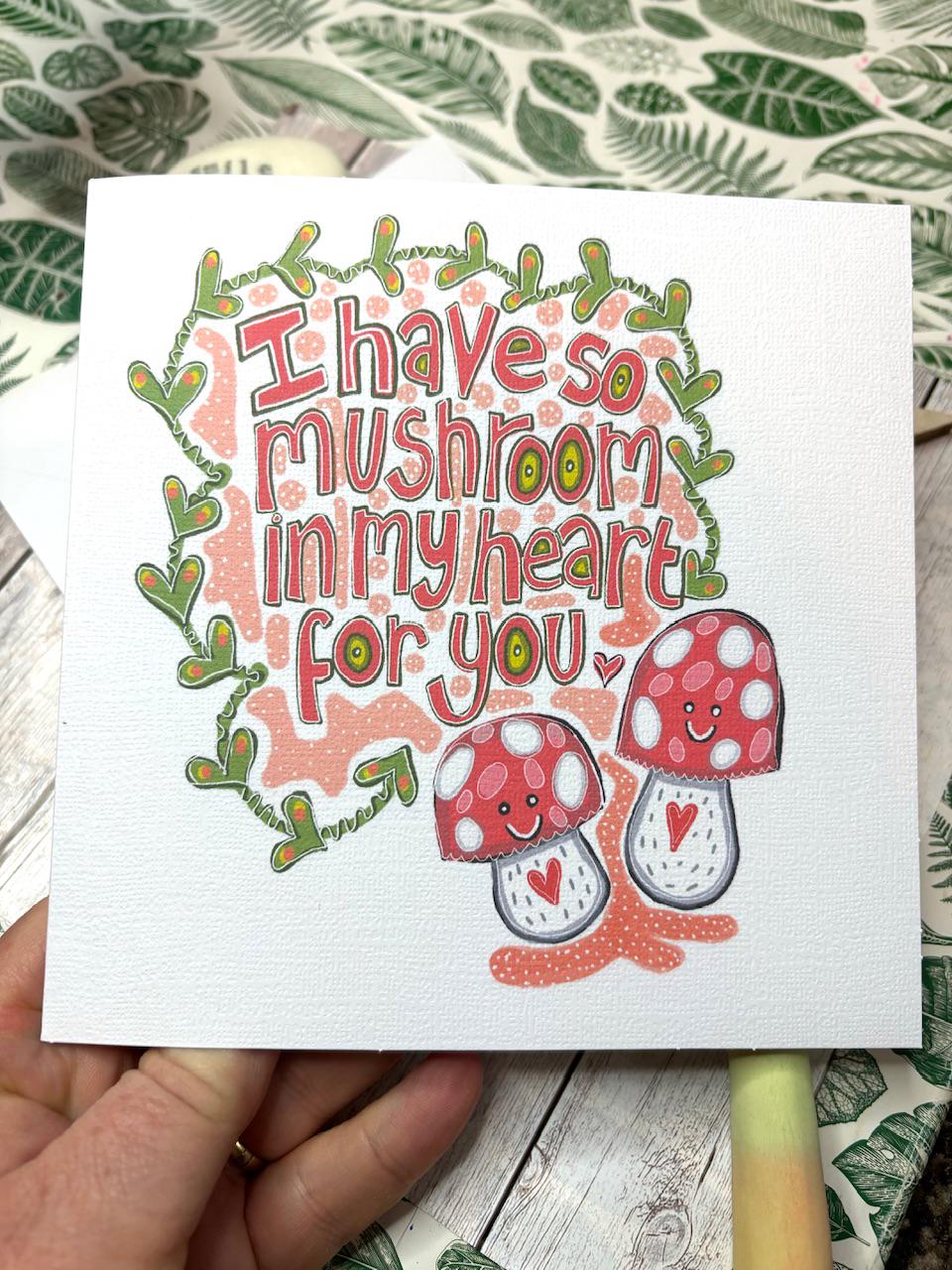 Mushroom Pun Anniversary Card - Happy Anniversary Day- Mushroom Lover Card - Card For Boyfriend Girlfriend - Unique Card.