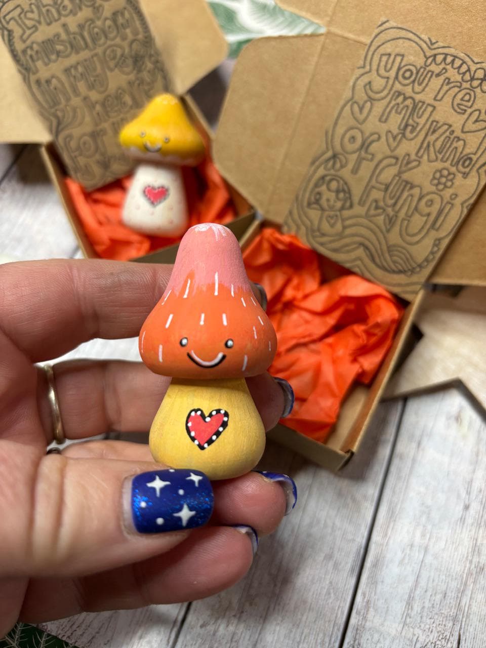 Toadstool Anniversary Gift, Mini Love You Mushroom, Toadstool Pun Quotes, Friendship, Get Well Soon, Sending A Hug, Love Token Gifts.