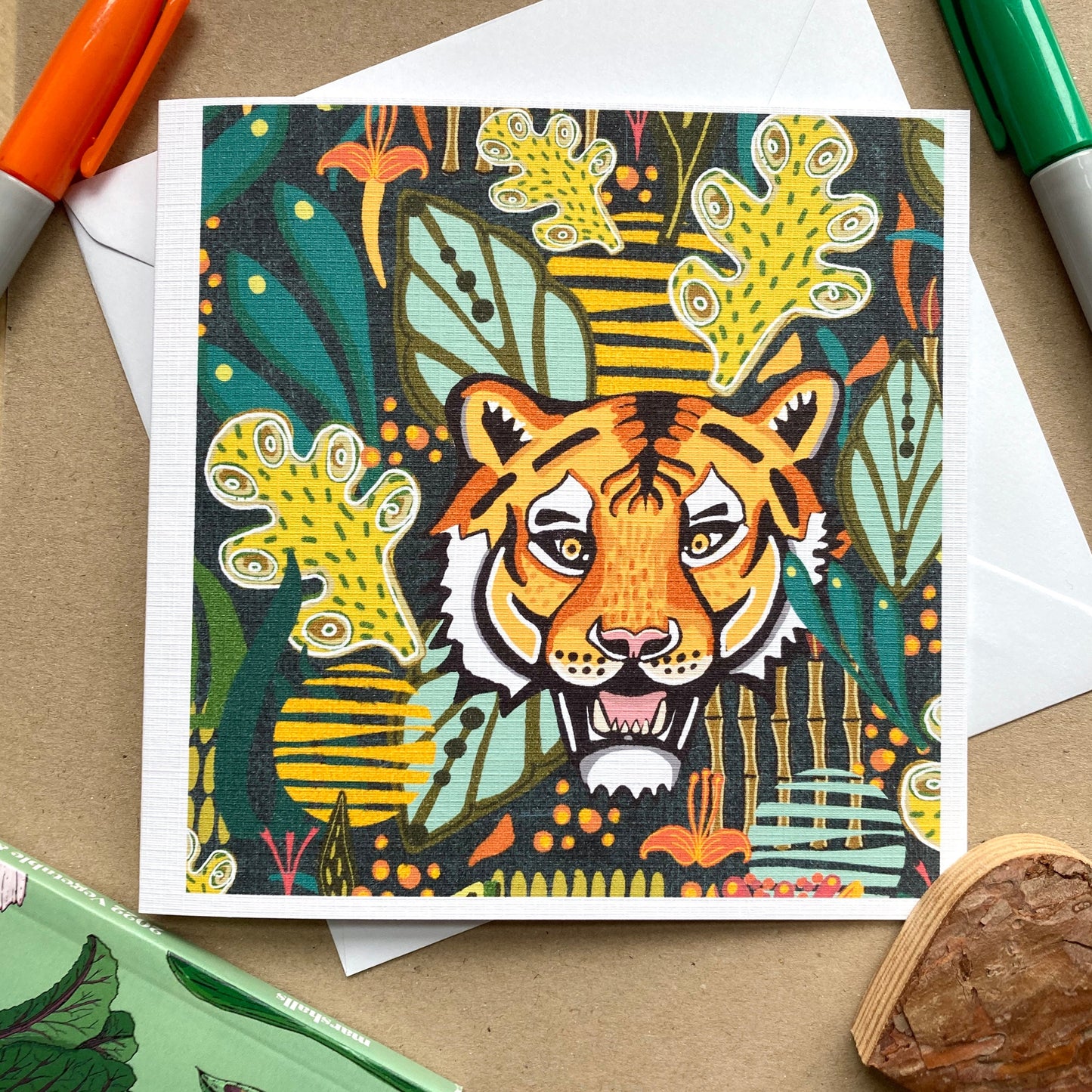 Tiger Greetings Card, Tiger Birthday Card, Year of the Tiger, Jungle Cat, Animal Lover Card, Card for Friend, Notecard, Card For Sister.