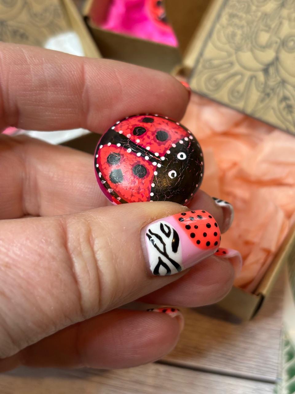 Sending a Hug Gift, Mini Happy Ladybird Bug, Thinking of You, Friendship, Get Well Soon, Mother's Day Gift, Letterbox Gifts.