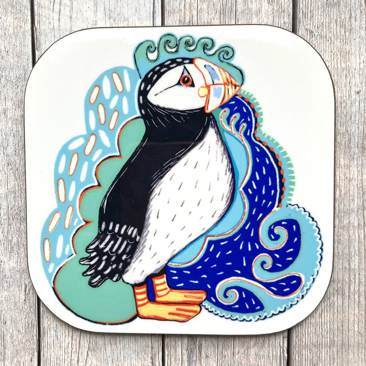 Puffin Bird Coaster, Bird Coasters, Sea Birds, Seaside, Puffin Lover Gifts, Coastal Gifts, New Home Gift.