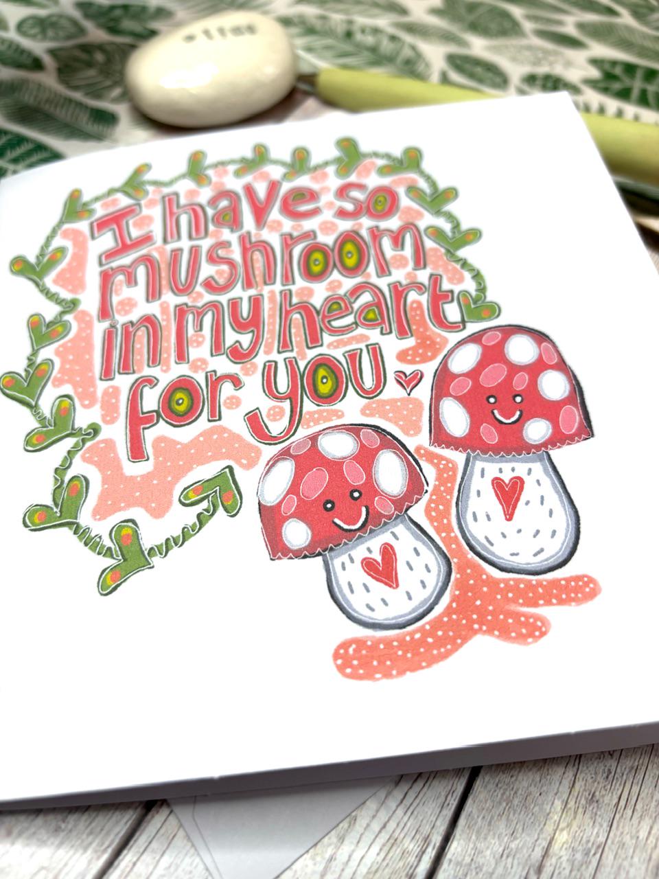 Mushroom Pun Anniversary Card - Happy Anniversary Day- Mushroom Lover Card - Card For Boyfriend Girlfriend - Unique Card.