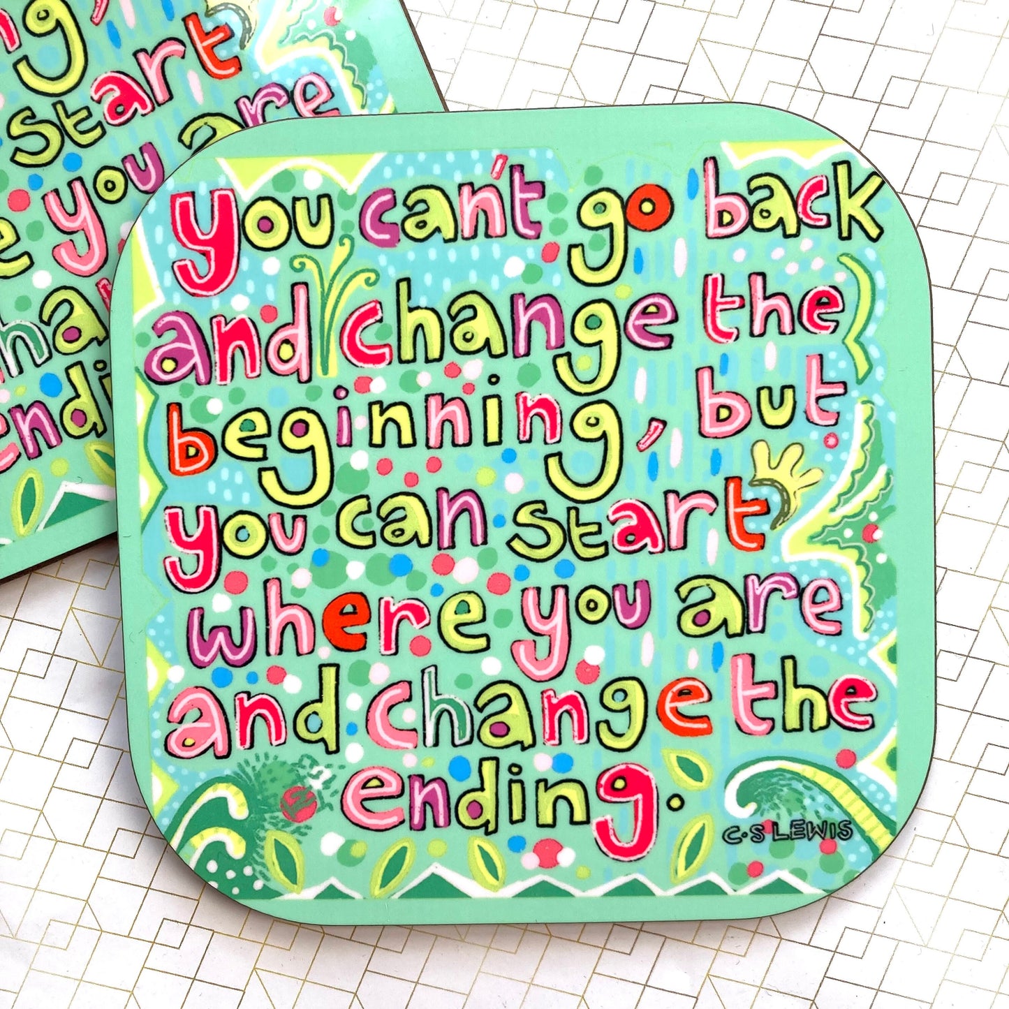 Start Where You Are Coaster, Motivational Quote, Positive Coasters, Thinking Of You, Housewarming Gift, Inspirational Gifts, Letterbox Gifts