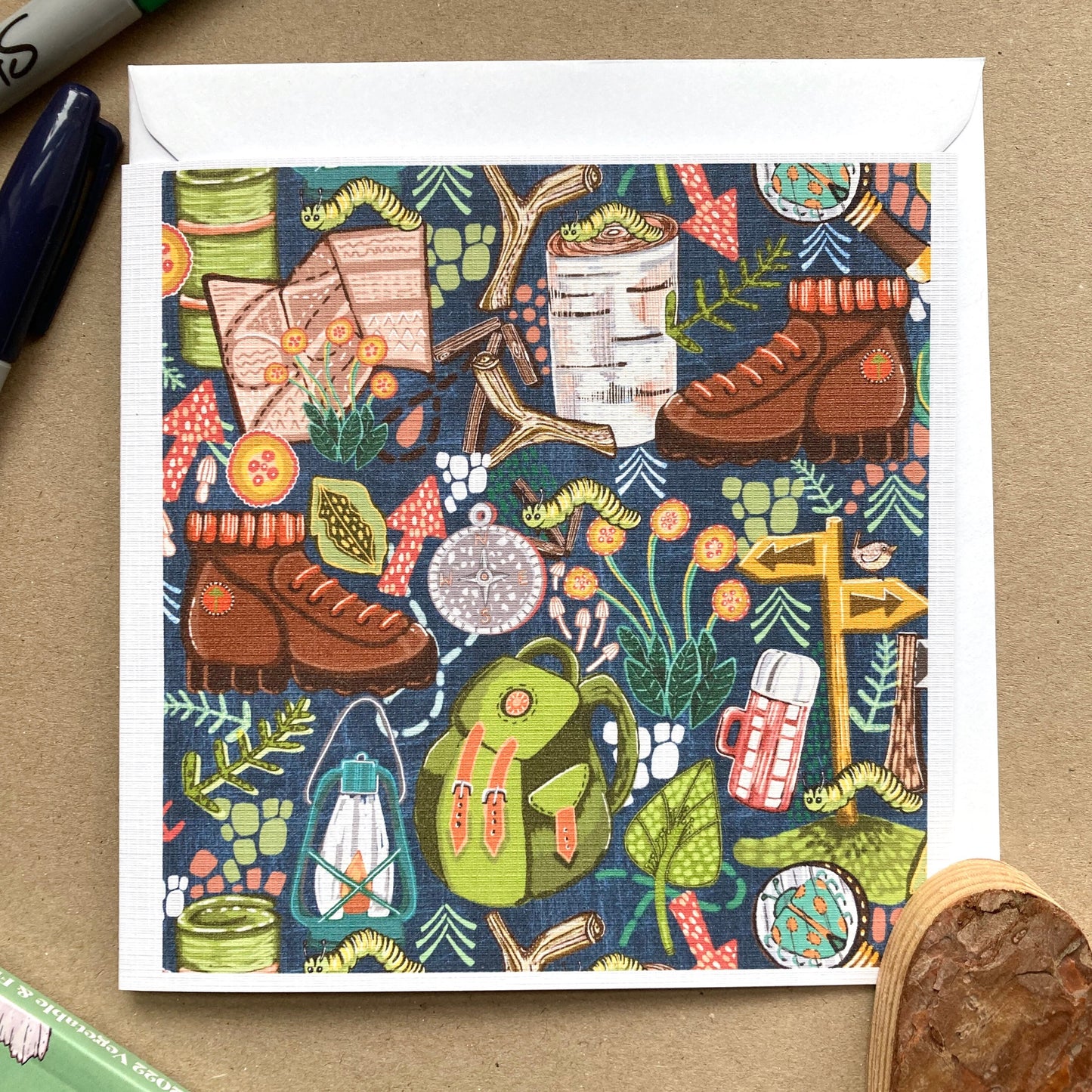 Camping Adventure Birthday Card, Hiking Card, Great Outdoors, Birthday Card For Brother, Kid’s Card, Leaving Card, Bon Voyage, Any Occasion.