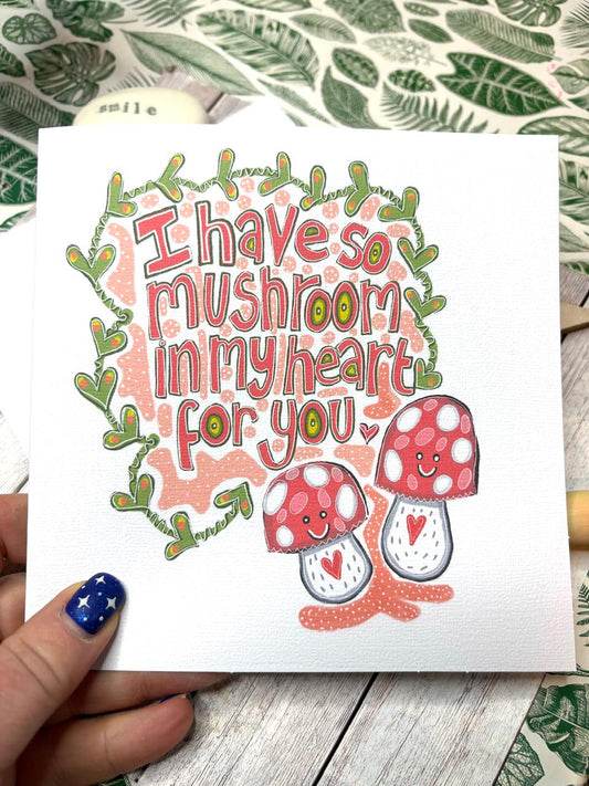 Mushroom Pun Anniversary Card - Happy Anniversary Day- Mushroom Lover Card - Card For Boyfriend Girlfriend - Unique Card.