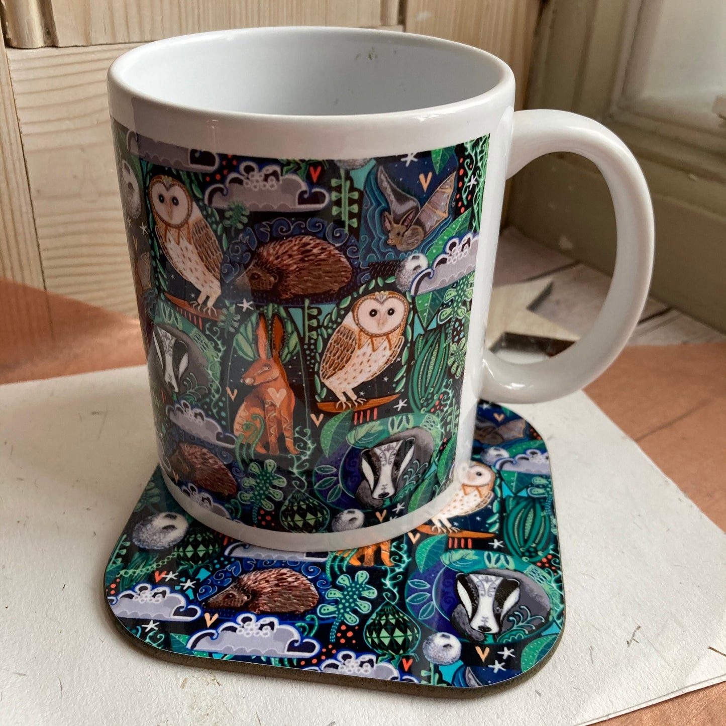 Woodland Animal Coaster, Hare, Badger, Owl Coaster, Forest Animals, Housewarming Gift, Birthday Gift Ideas, Gift For Animal Lover.