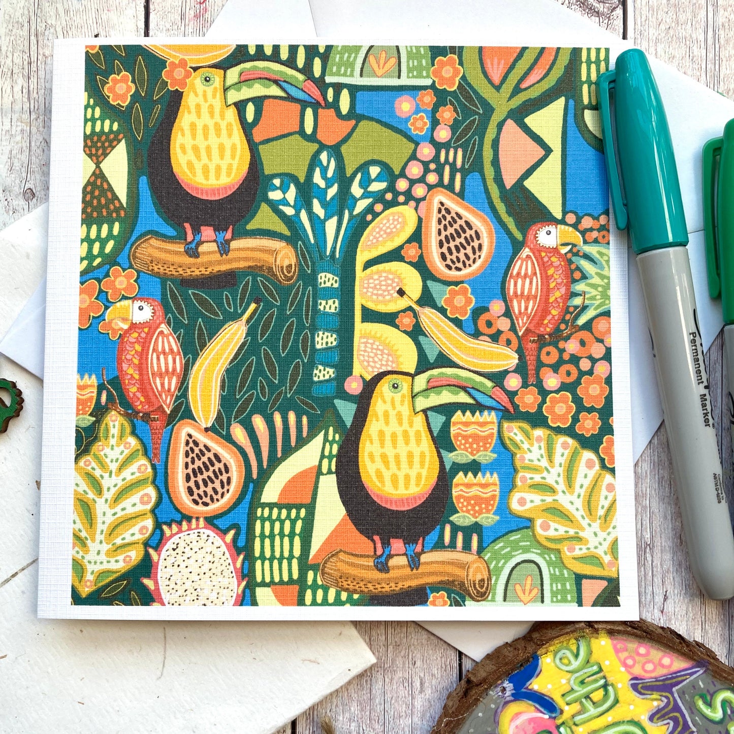 Toucan Bird Card, Tropical Birthday Card, Jungle Lover Card, Colourful Birthday Card,  Friend Card, Any Occasion, Blank Greetings.