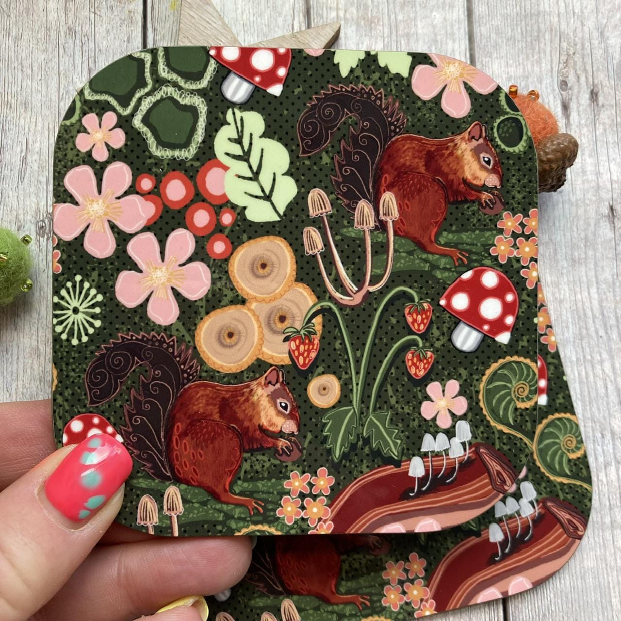 Red Squirrel Coaster, Autumn Coaster, Animal Coasters, Squirrel Lover Gifts, Fun Gift, Autumnal Decor, Birthday Gift Ideas, New Home Gifts.