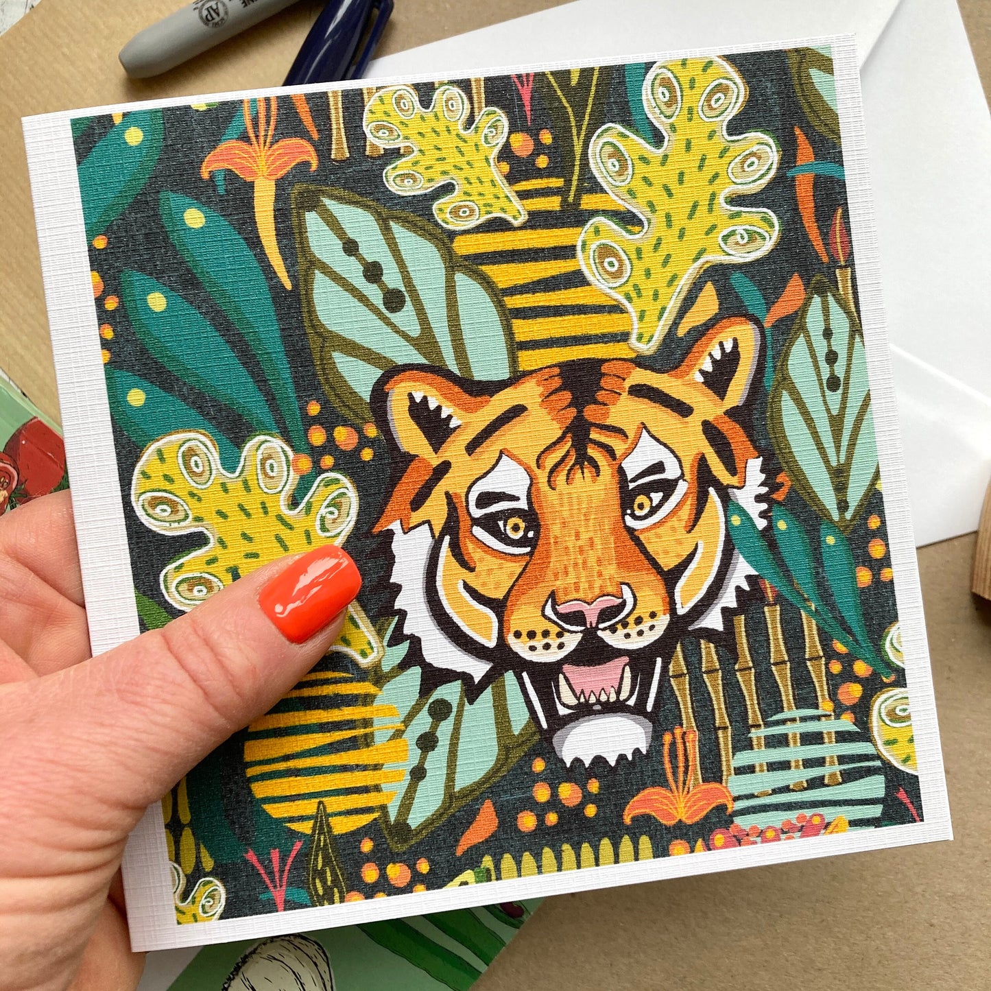 Tiger Greetings Card, Tiger Birthday Card, Year of the Tiger, Jungle Cat, Animal Lover Card, Card for Friend, Notecard, Card For Sister.