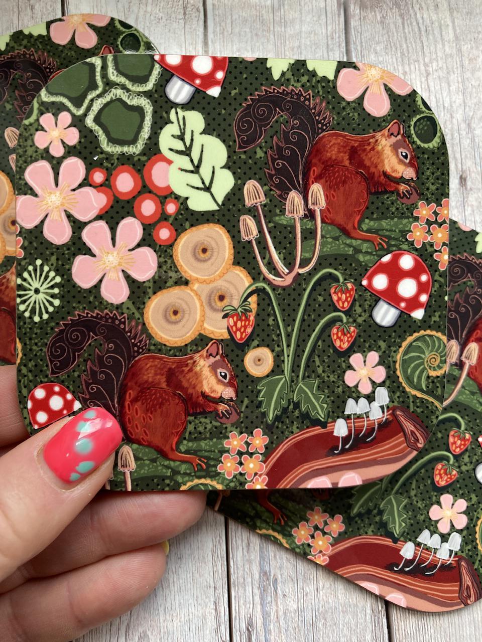 Red Squirrel Coaster, Autumn Coaster, Animal Coasters, Squirrel Lover Gifts, Fun Gift, Autumnal Decor, Birthday Gift Ideas, New Home Gifts.