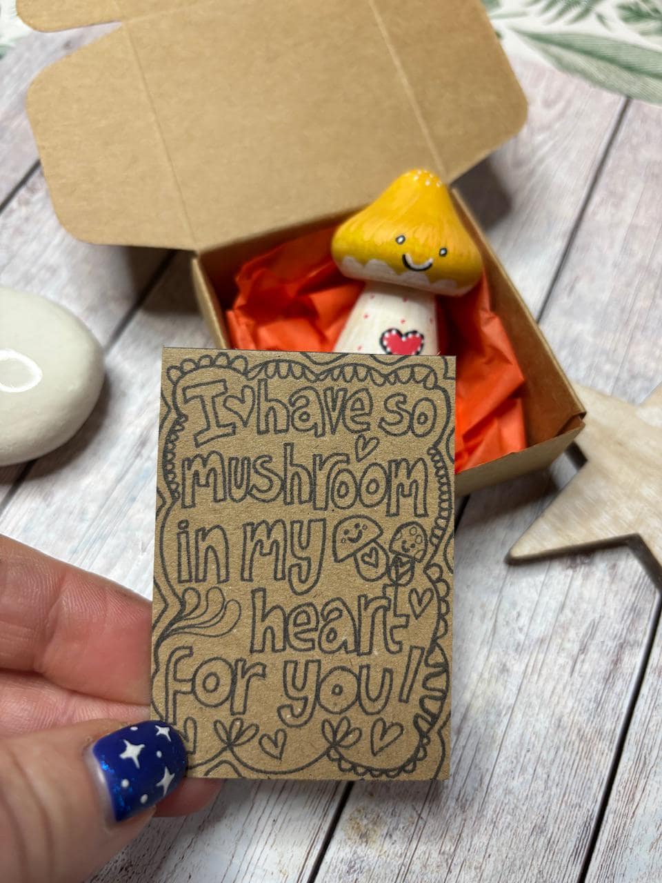 Toadstool Anniversary Gift, Mini Love You Mushroom, Toadstool Pun Quotes, Friendship, Get Well Soon, Sending A Hug, Love Token Gifts.