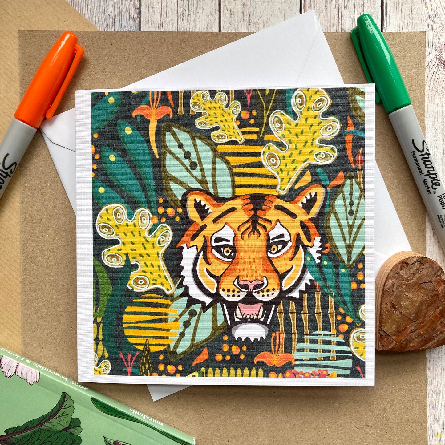 Tiger Greetings Card, Tiger Birthday Card, Year of the Tiger, Jungle Cat, Animal Lover Card, Card for Friend, Notecard, Card For Sister.