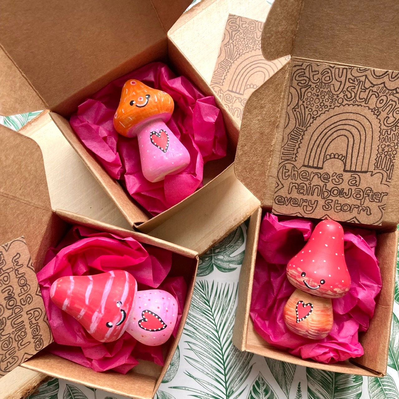 Stay Strong Mindfulness Gift, Mini Happy Mood Mushroom, Thinking of You, Friendship, Get Well Soon, Sending A Hug, Letterbox Gifts.