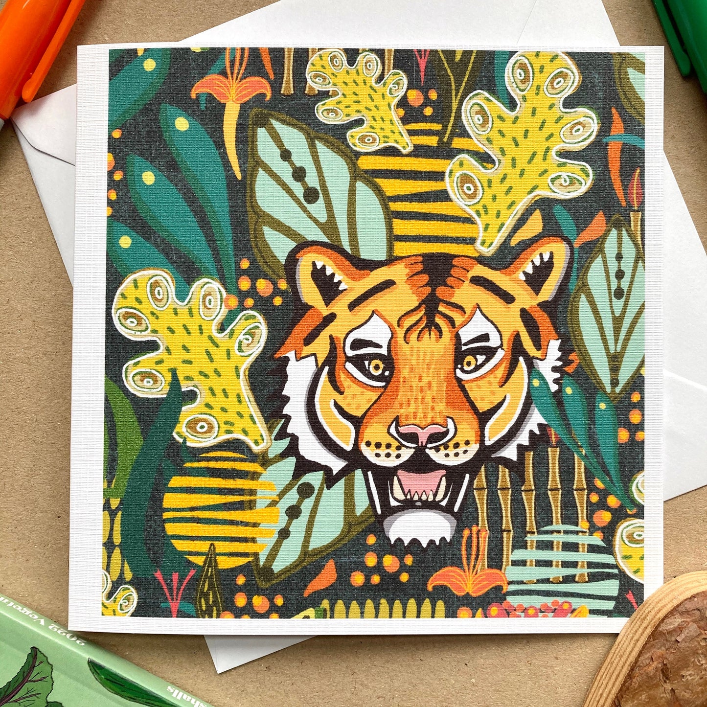 Tiger Greetings Card, Tiger Birthday Card, Year of the Tiger, Jungle Cat, Animal Lover Card, Card for Friend, Notecard, Card For Sister.