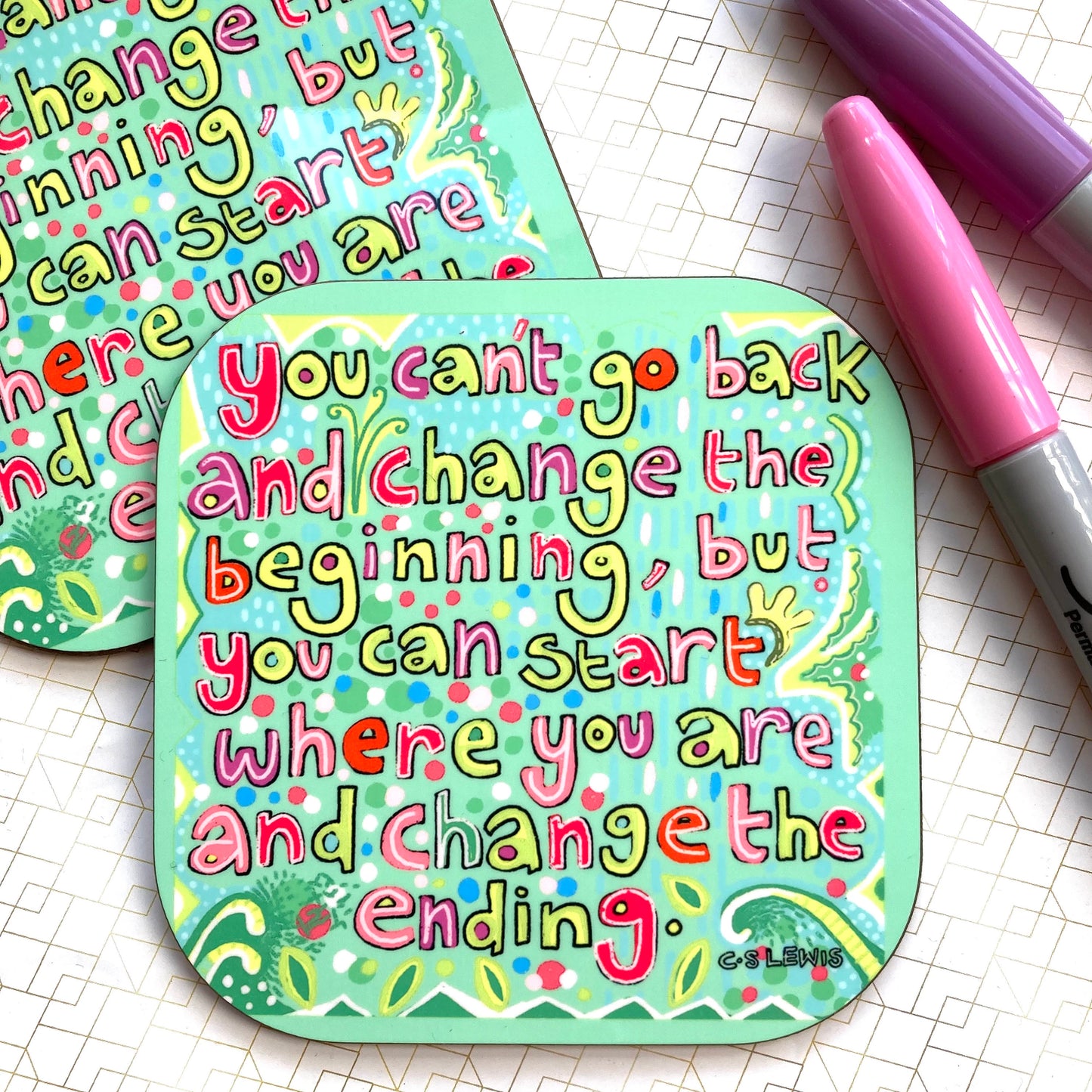 Start Where You Are Coaster, Motivational Quote, Positive Coasters, Thinking Of You, Housewarming Gift, Inspirational Gifts, Letterbox Gifts