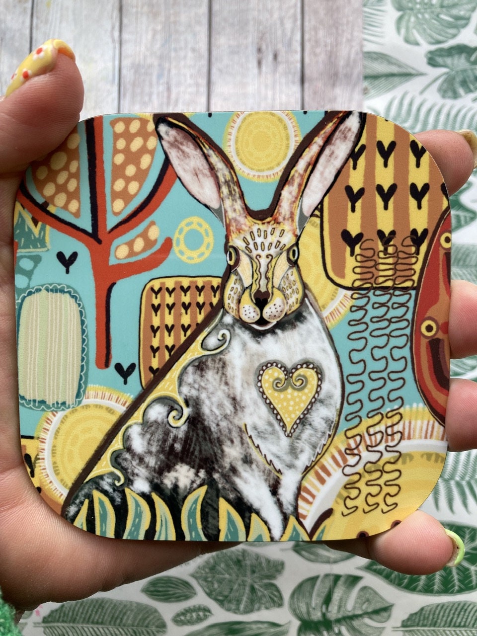 Hare Coaster, Mystical Hare, Woodland Animal Coasters, Hare Lover Gifts, Fun Gift, Rabbits and Hares, Birthday Gift Ideas, New Home Gifts.