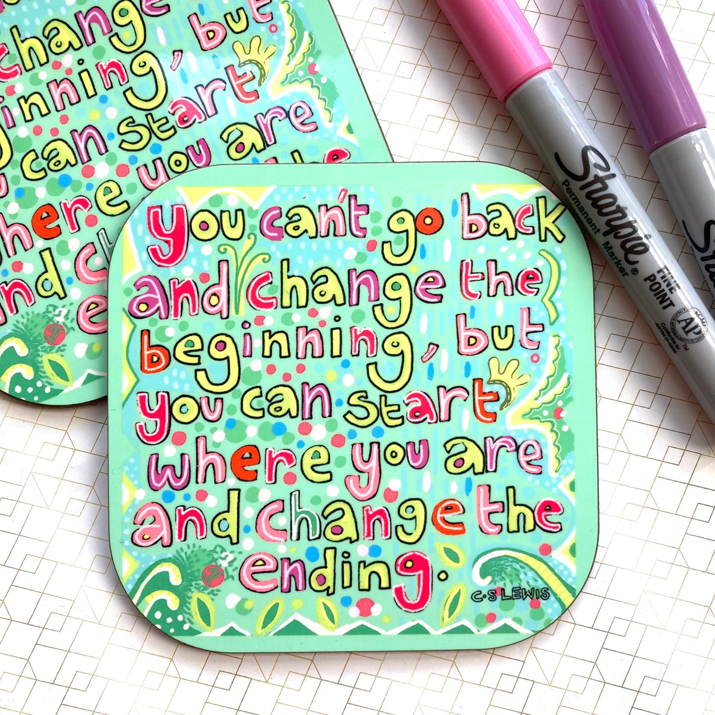 Start Where You Are Coaster, Motivational Quote, Positive Coasters, Thinking Of You, Housewarming Gift, Inspirational Gifts, Letterbox Gifts