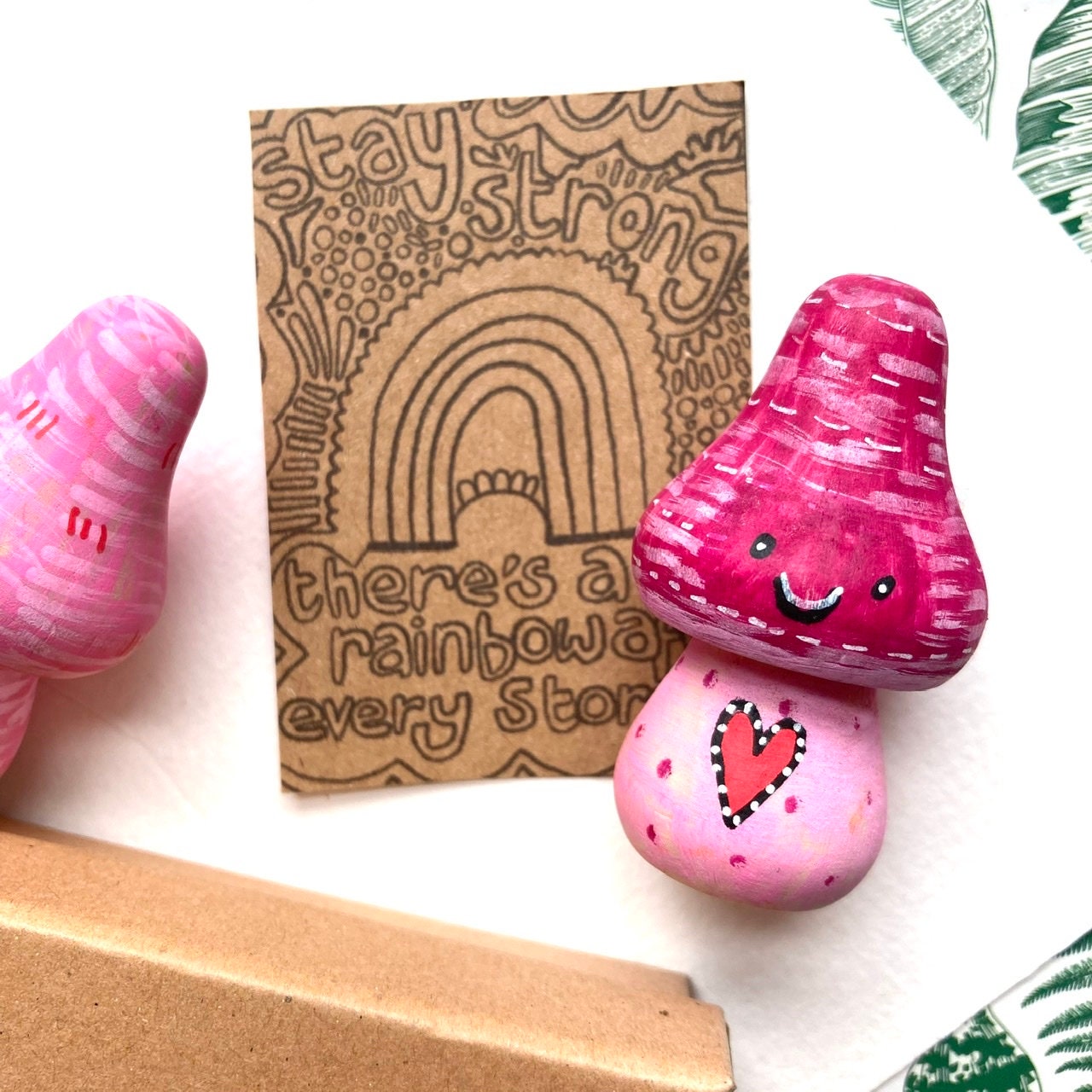 Stay Strong Mindfulness Gift, Mini Happy Mood Mushroom, Thinking of You, Friendship, Get Well Soon, Sending A Hug, Letterbox Gifts.