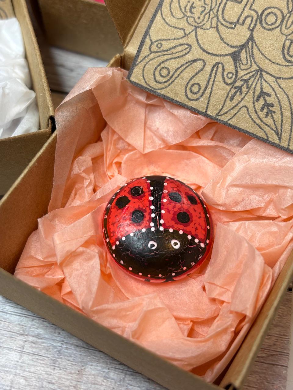 Sending a Hug Gift, Mini Happy Ladybird Bug, Thinking of You, Friendship, Get Well Soon, Mother's Day Gift, Letterbox Gifts.