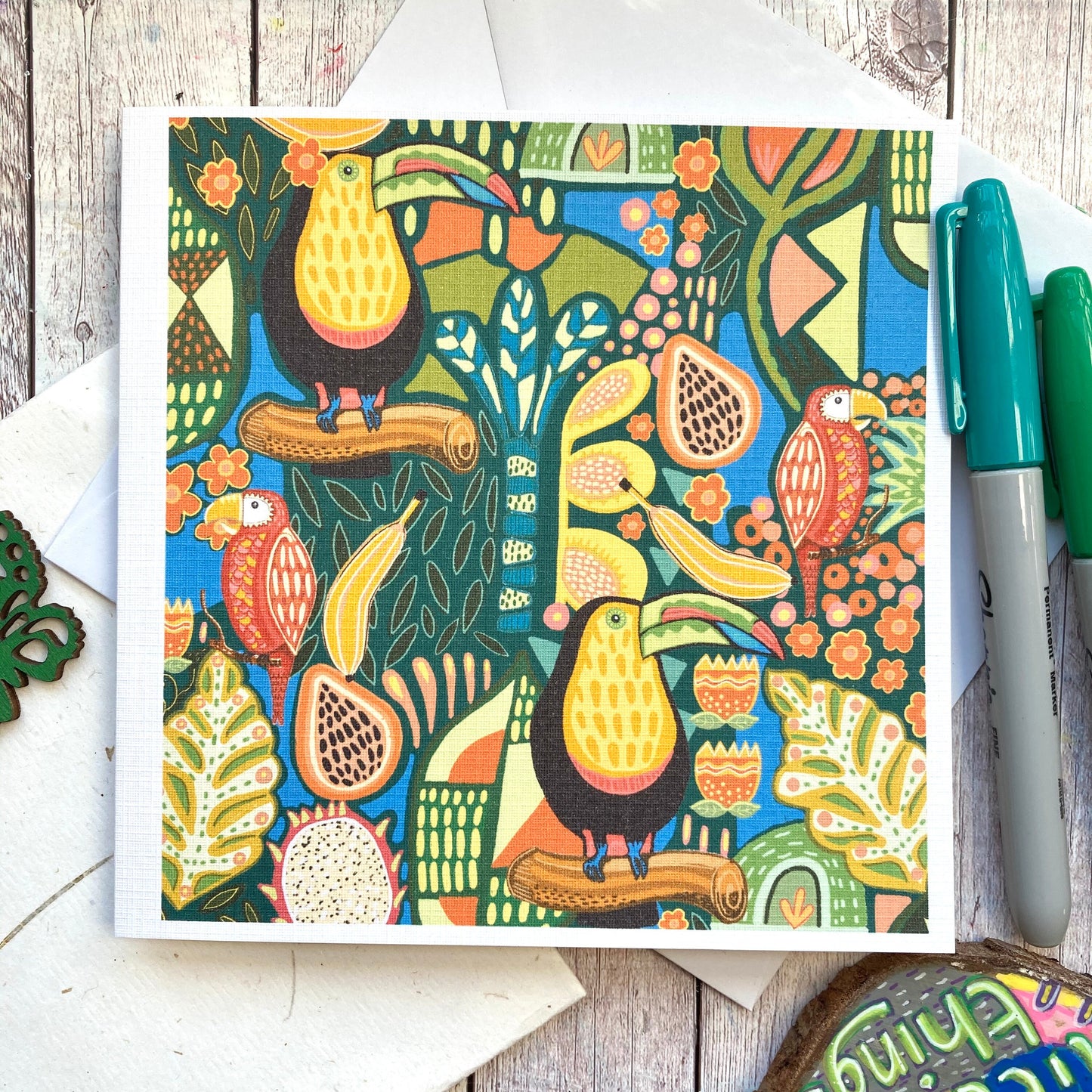 Toucan Bird Card, Tropical Birthday Card, Jungle Lover Card, Colourful Birthday Card,  Friend Card, Any Occasion, Blank Greetings.