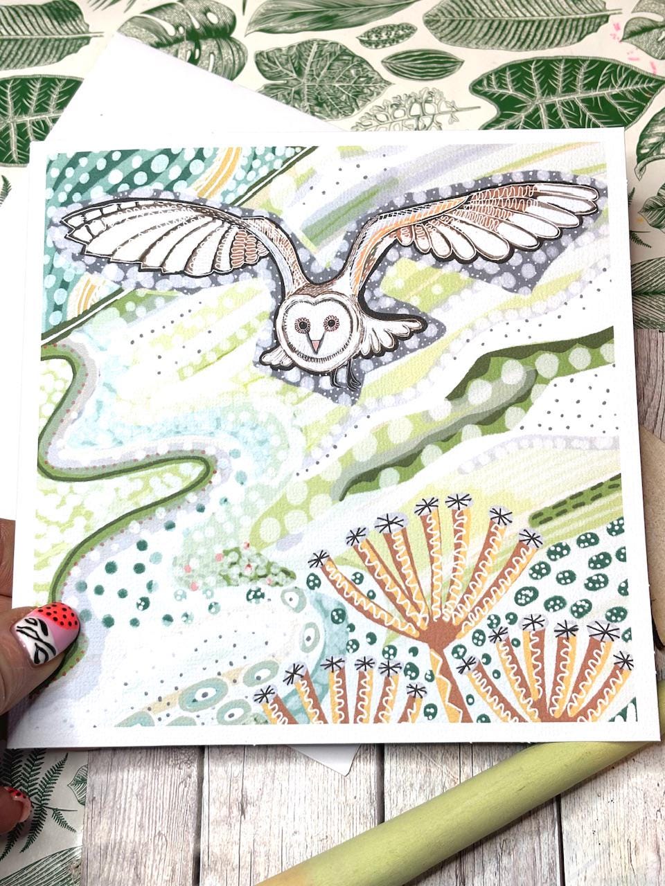 Barn Owl in Flight Greetings Card, Birthday Card, Owl Lover, Card For Friend, Nature, Leaving Card, Bon Voyage, Any Occasion.