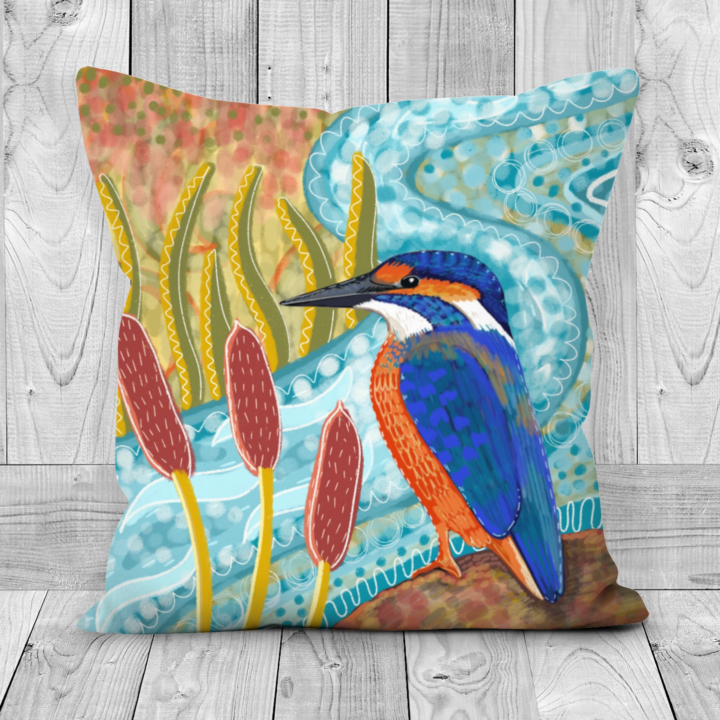 Kingfisher River Cushion